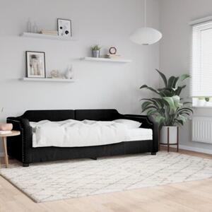 Sofa z materacem, czarna, 90x190 cm, tkanina