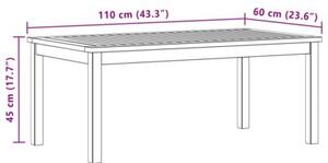 Rustykalny stolik kawowy z litego drewna akacjowego 110 cm