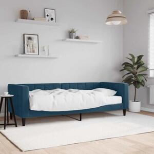 Sofa z materacem do spania, niebieska, 80x200 cm, aksamit