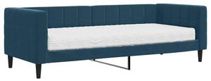 Sofa z materacem do spania, niebieska, 80x200 cm, aksamit