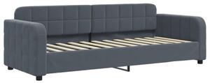 Sofa z funkcją spania, ciemnoszara, 80x200 cm, aksamitna