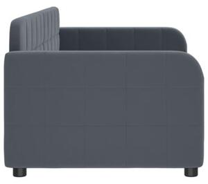 Sofa z funkcją spania, ciemnoszara, 80x200 cm, aksamitna