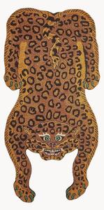 Ręcznie tuftowany dywan z wełny z długim włosiem Tatsu Leopard