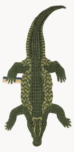 Ręcznie tuftowany dywan z wełny z długim włosiem Coolio Crocodile