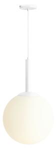 Biała lampa wisząca Bosso kula nad stół szklana do salonu