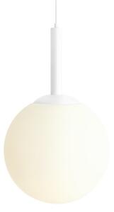 Biała lampa wisząca Bosso kula nad stół szklana do salonu