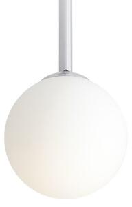 Sufitowa lampa szklana Pinne ball do jadalni chrom biała