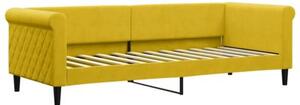 Sofa rozsuwana, żółta, 80x200 cm, aksamit