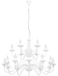 Pałacowa lampa wisząca Róża żyrandol biały 18-ramienny