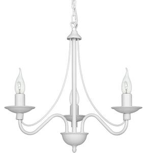 Żyrandol glamour Róża 3-płomienna lampa świecznikowa biała