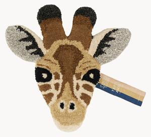 Ręcznie tuftowany dywan z wełny z długim włosiem Gimpy Giraffe