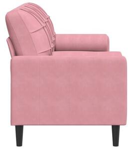 Sofa 3-osobowa z poduszkami, rÃ³Å¼owa, 180 cm, aksamit