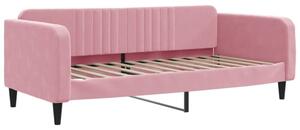 Sofa z funkcją spania, różowa, 100x200 cm, obita aksamitem