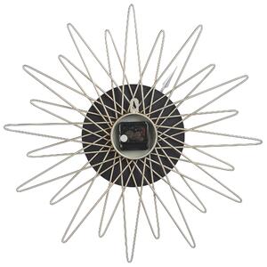 Okrągły zegar wiszący ø50 cm metalowy bez cyfr kształt słońca złoty Belfart Beliani