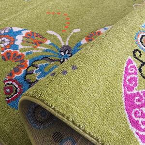 Zielony dywan dziecięcy w motyle - Dislo