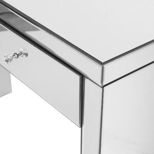 Elegancka konsola lustrzana stolik z 2 szufladami w stylu glamour srebrna Marle Beliani