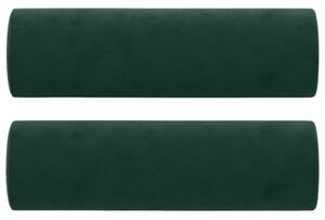 Sofa 3-osobowa z poduszkami, ciemnozielona, 180 cm, aksamit