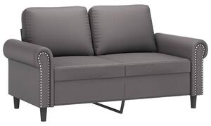 Sofa, 2-osobowa szary, 120 cm, sztuczna skÃ³ra