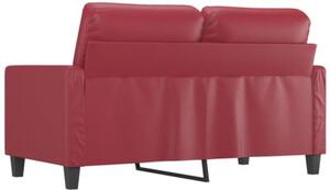 Sofa, 2-osobowa winna czerwieÅ, 120 cm, sztuczna skÃ³ra