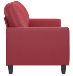 Sofa, 2-osobowa winna czerwieÅ, 120 cm, sztuczna skÃ³ra
