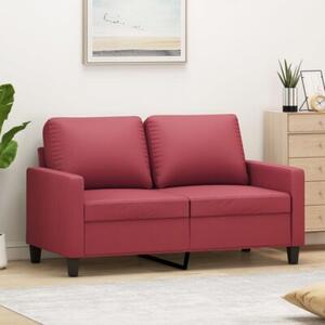 Sofa, 2-osobowa winna czerwieÅ, 120 cm, sztuczna skÃ³ra