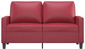 Sofa, 2-osobowa winna czerwieÅ, 120 cm, sztuczna skÃ³ra