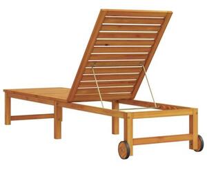 Leżak brązowy 202 x 53 x 89 cm lite drewno akacji