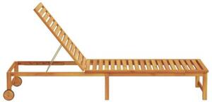 Leżak brązowy 202 x 53 x 89 cm lite drewno akacji