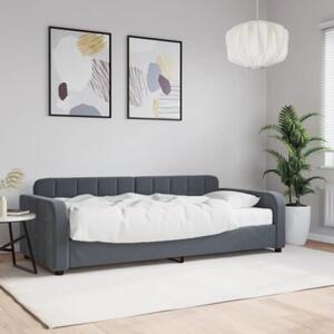 Sofa z materacem do spania, ciemnoszara, 90x190 cm, aksamit