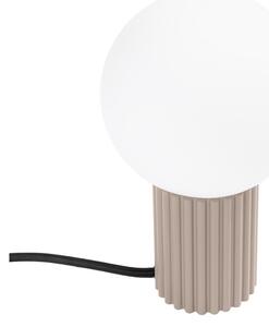 Szarobrązowa lampa stołowa ze szklanym kloszem (wysokość 19 cm) Orbital – Sollux