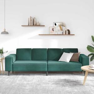 Nowoczesna sofa do salonu w ciemnej zieleni z poduszkami i poliesterowymi podÅokietnikami