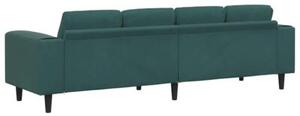 Nowoczesna sofa do salonu w ciemnej zieleni z poduszkami i poliesterowymi podÅokietnikami