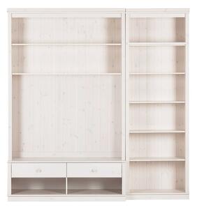 Biały zestaw pod TV z litego drewna sosnowego 214x223 cm Anita – Støraa