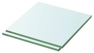 Półki, 2 szt., panel z bezbarwnego szkła, 30 x 25 cm