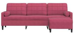 Sofa 3-osobowa z podnÃ³Å¼kiem winna czerwieÅ 210 cm, aksamit