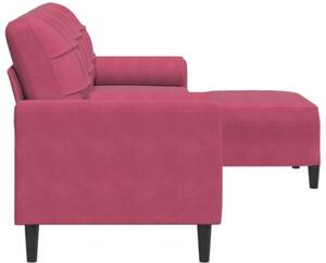 Sofa 3-osobowa z podnÃ³Å¼kiem winna czerwieÅ 210 cm, aksamit