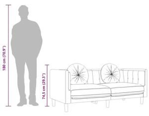 Sofa 2-osobowa z poduszkami, Å¼Ã³Åta, aksamit