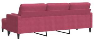 Sofa 3-osobowa z podnÃ³Å¼kiem winna czerwieÅ 210 cm, aksamit