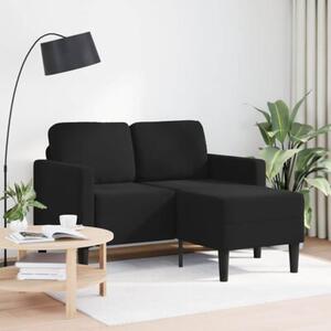 Sofa 2-osobowa z szezlongiem w ksztaÅcie litery l, czarna, 125 cm, aksamitna