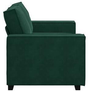 Sofa 2-osobowa, ciemnozielona, 160x78x84 cm, tapicerowana aksamitem