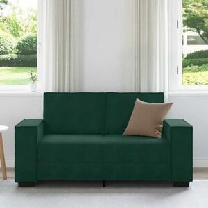 Sofa 2-osobowa, ciemnozielona, 160x78x84 cm, tapicerowana aksamitem