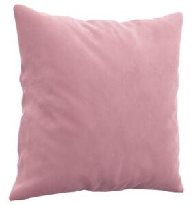 Sofa 2-osobowa z poduszkami, rÃ³Å¼owa, 120 cm, aksamit