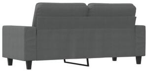 Sofa 2-osobowa, ciemnoszara, 140 cm, tapicerowana tkaninÄ