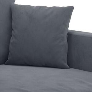 Sofa 3-osobowa, ciemnoszara, 180 cm, obita aksamitem