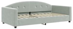 Sofa rozsuwana, jasnoszara, 100x200 cm, aksamit