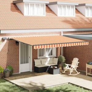 Składany parasol ogrodowy z oświetleniem LED - żółty i pomarańczowy, 450x300 cm