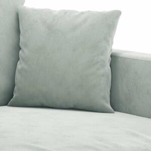 Sofa 2-osobowa, jasnoszara, 140 cm, tapicerowana aksamitem