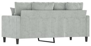 Sofa 2-osobowa, jasnoszara, 140 cm, tapicerowana aksamitem