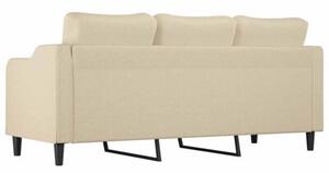 Sofa, 3-osobowa kremowa, 180 cm, tapicerowana tkaninÄ
