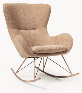 Fotel bujany Teddy z metalowymi nogami Wing